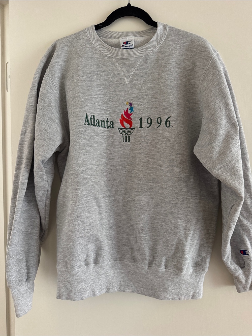 Champion Gray Atlanta 1996 Crewneck Sweatshirt